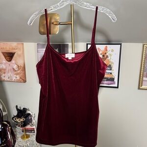 LOFT Velvet Camisole in Deep Burgundy